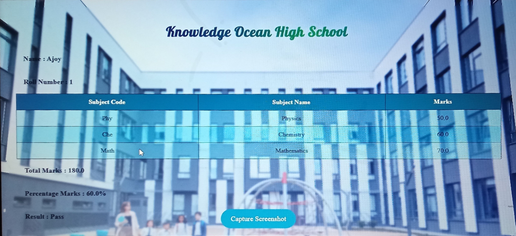 Marksheet Generator System